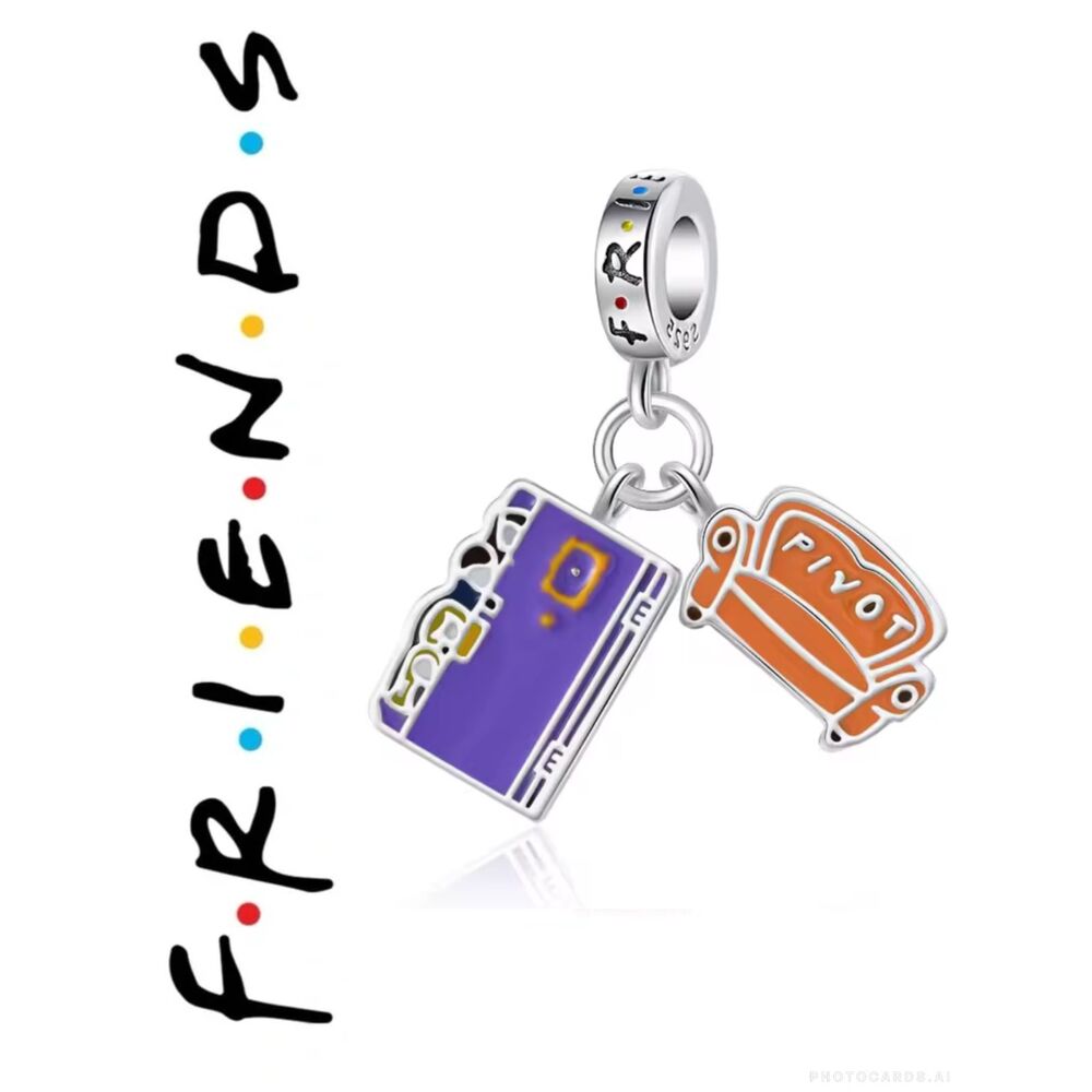 NWOT Friends TV Series Door & Central Perk Sofa Pandora FIT Silver Dangle Charm